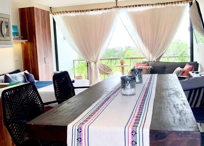 Near Beach+jungle Views. King Bed+220 Megs+2 Bikes Apartment Tulum